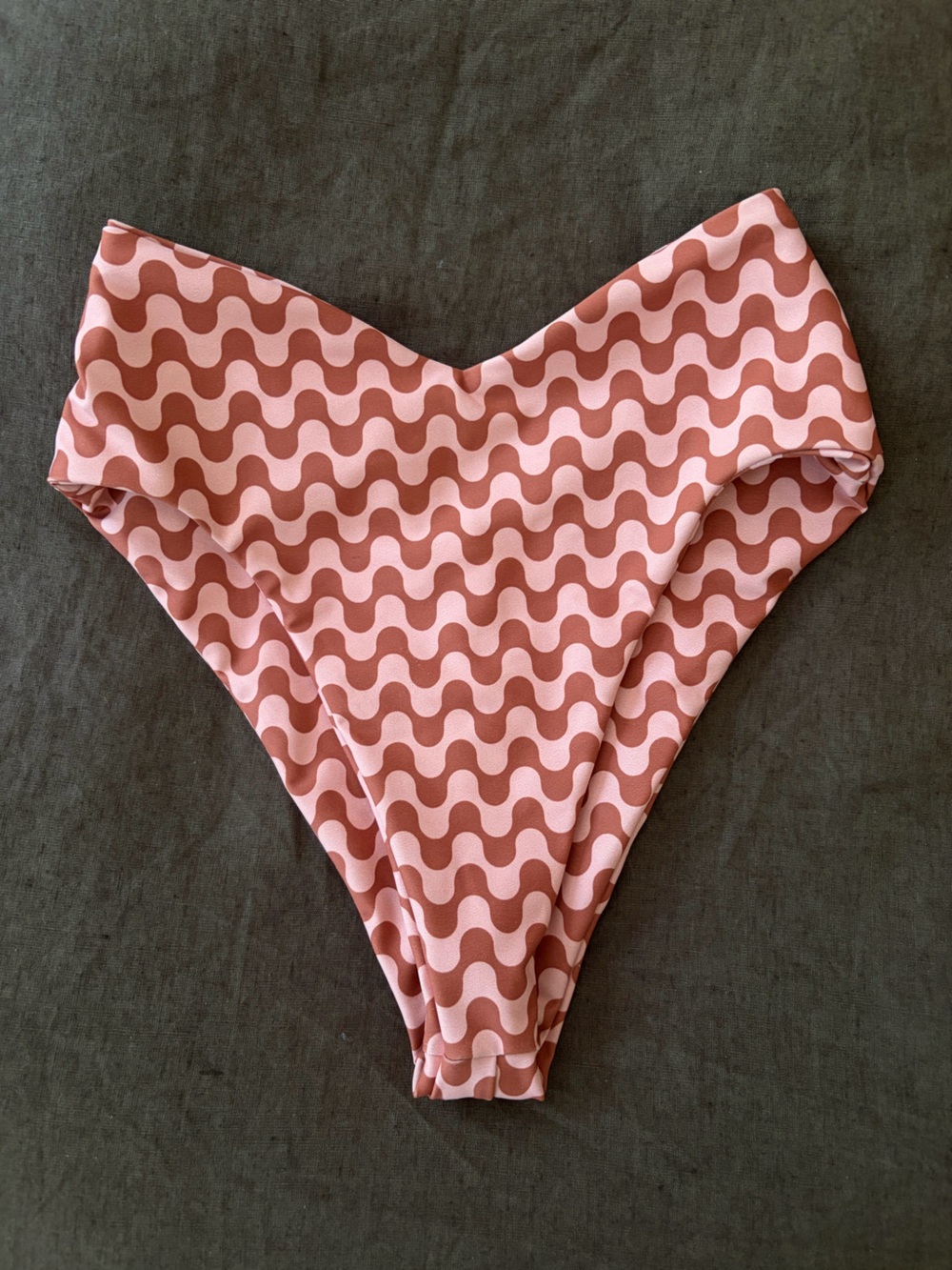 Skatie Pink Wave High-Cut Bikini Bottoms